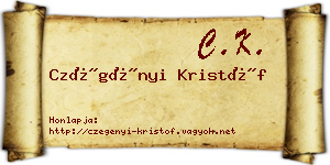 Czégényi Kristóf névjegykártya
