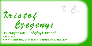 kristof czegenyi business card