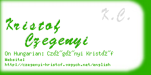 kristof czegenyi business card